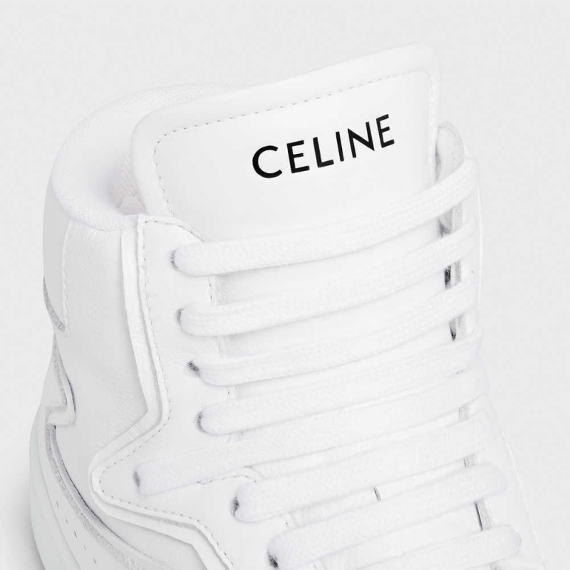 Celine C01 Z Trainer High In Calfskin Spor Ayakkabı Beyaz | CL-592541