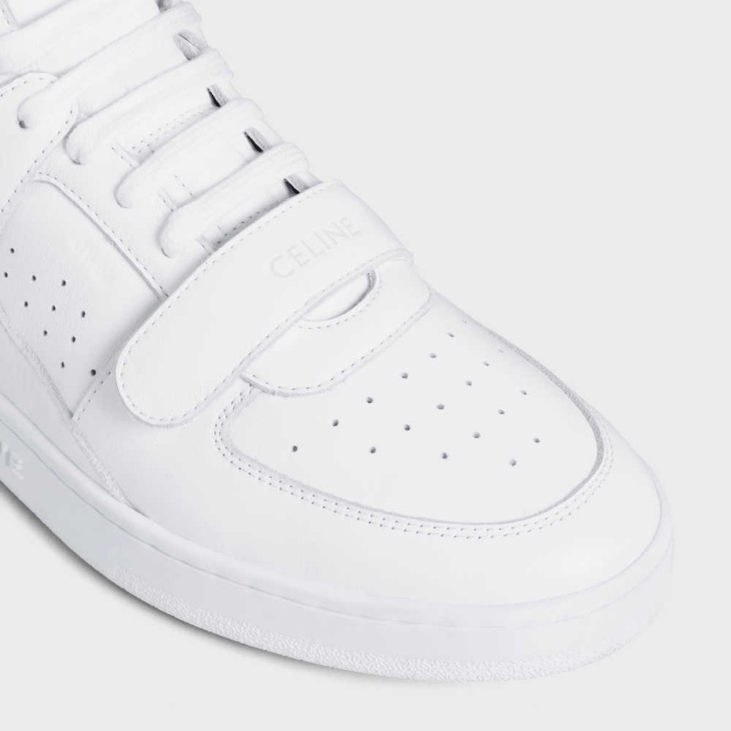 Celine C02 Trainer Mid Cut With Scratch In Calfskin Spor Ayakkabı Beyaz | CL-592544