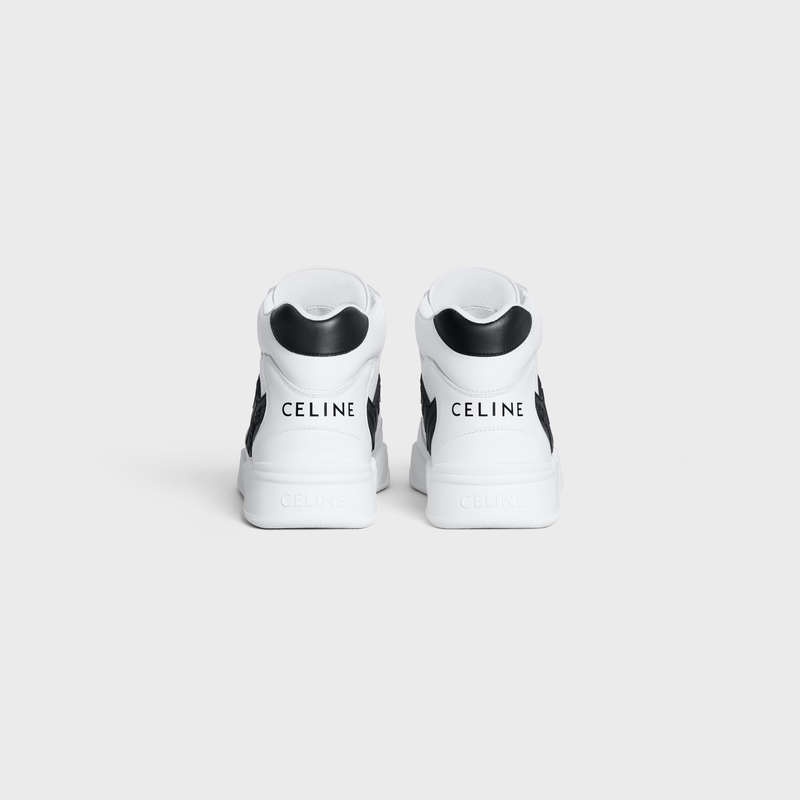 Celine C06 High In Calfskin Spor Ayakkabı Beyaz Siyah | CL-591909