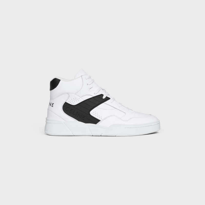 Celine C06 High In Calfskin Spor Ayakkabı Beyaz Siyah | CL-591909