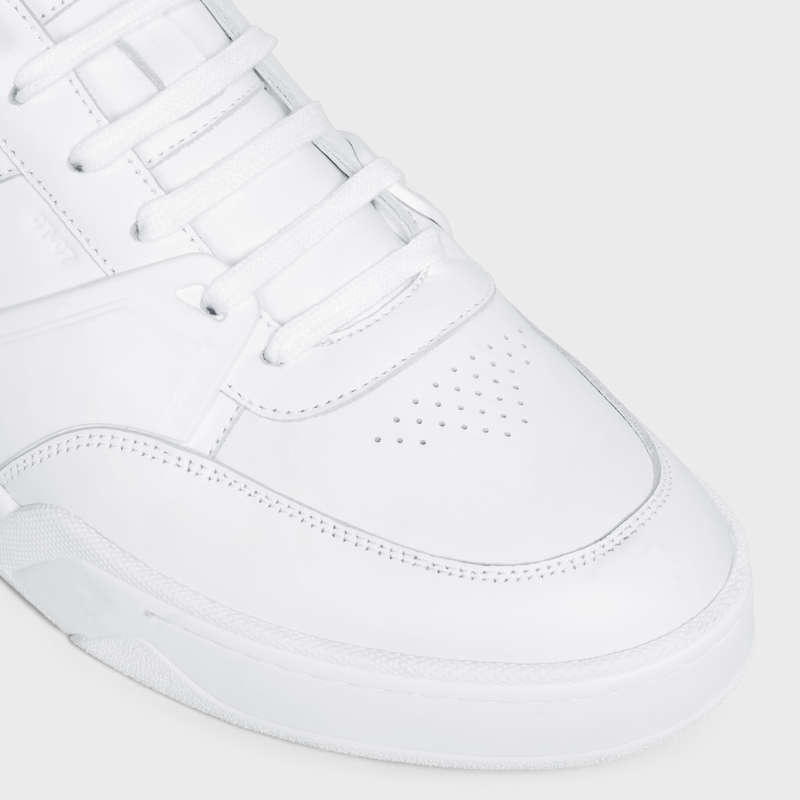 Celine C07 Trainer Low Dantel-up In Calfskin Spor Ayakkabı Beyaz | CL-591900