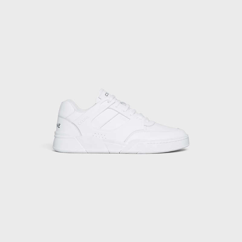 Celine C07 Trainer Low Dantel-up In Calfskin Spor Ayakkabı Beyaz | CL-591900