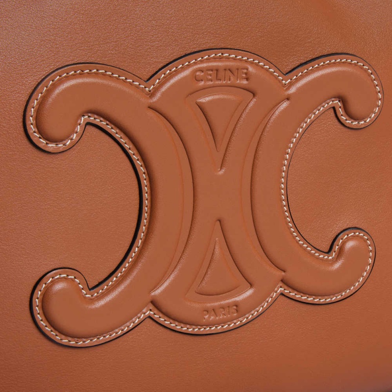Celine Cabas Drawstring In Smooth Calfskin Cuir Triomphe Kahverengi | CL-593153