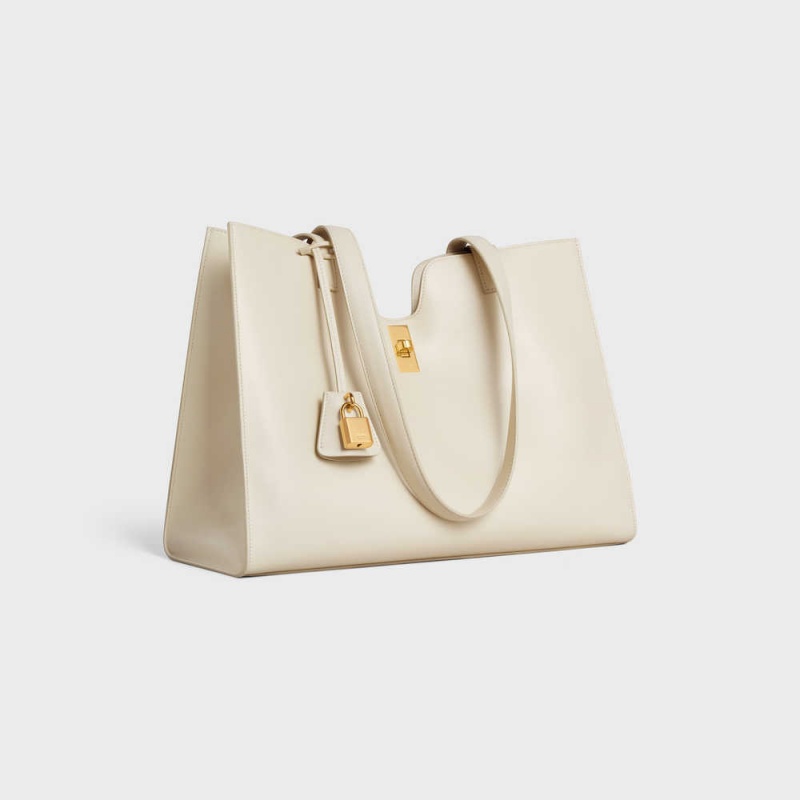 Celine Cabas In Smooth Calfskin 16 Beyaz | CL-593252