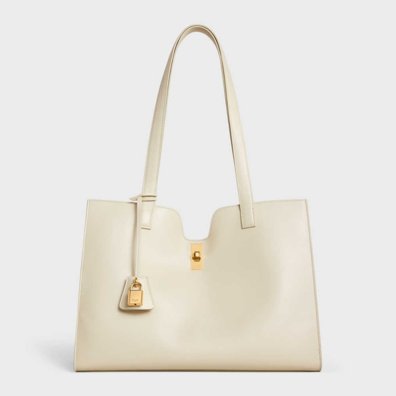 Celine Cabas In Smooth Calfskin 16 Beyaz | CL-593252