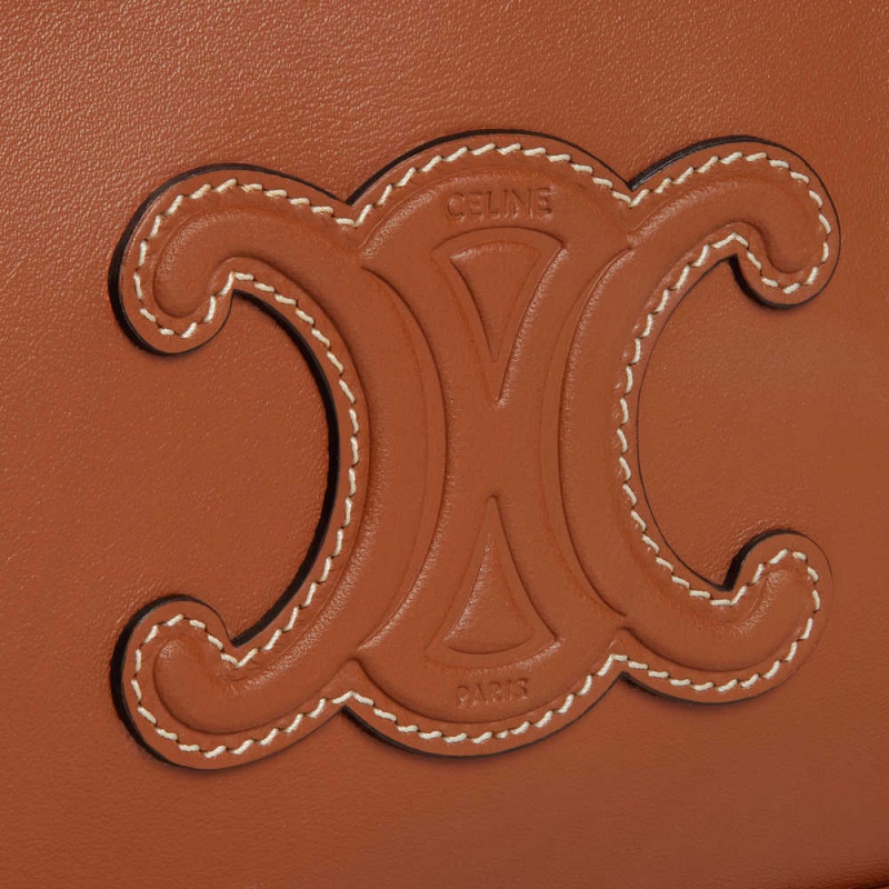 Celine Camera Shoulder Bag Cuir Triomphe In Smooth Calfskin Mini Çanta Kahverengi | CL-593036