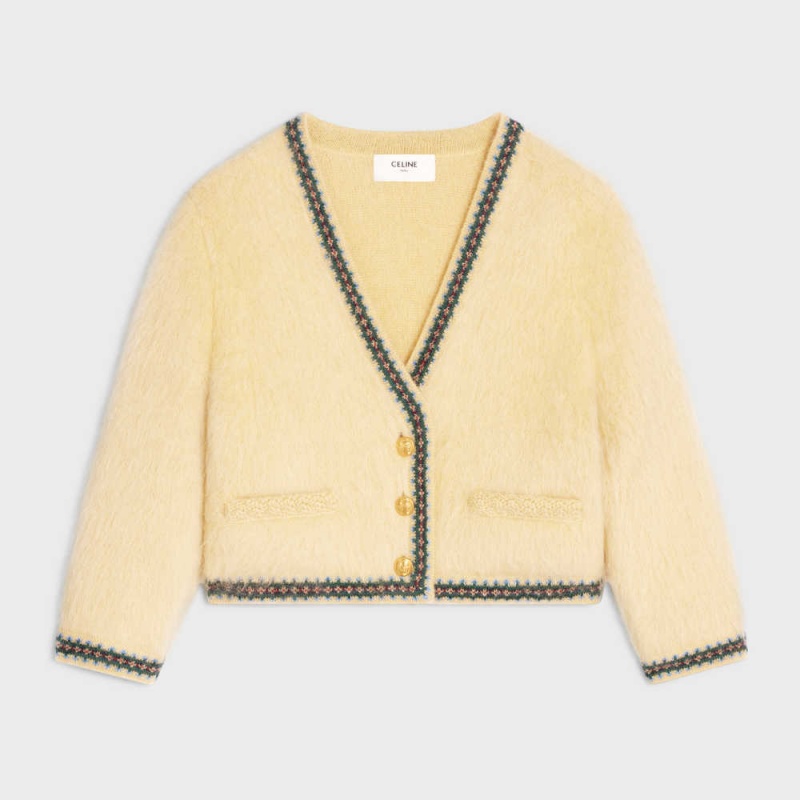 Celine Cardigan In Mohair Triko Sarı | CL-592702