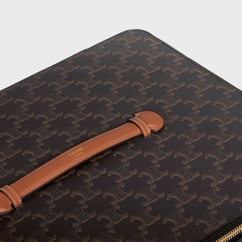 Celine Case In Triomphe Kanvas And Calfskin İş Çantaları Kahverengi | CL-591826