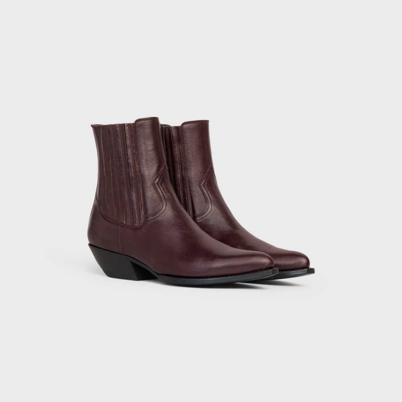 Celine Chelsea Cruiser In Calfskin Bot Koyu Bordo | CL-592488