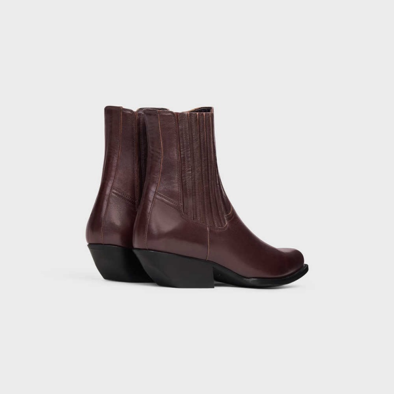 Celine Chelsea Cruiser In Calfskin Bot Koyu Bordo | CL-592488