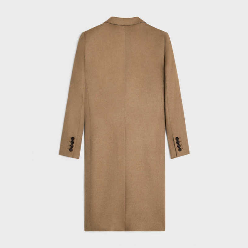 Celine Chesterfield In Brushed Cashmere Kaban Kahverengi | CL-592624