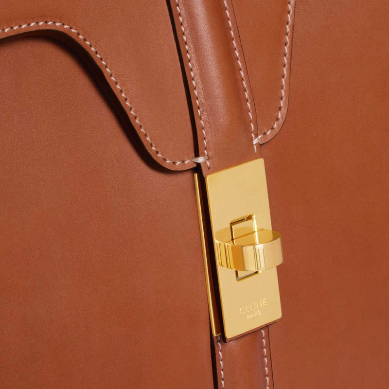 Celine Classique Bag In Natural Calfskin 16 Kahverengi | CL-593282