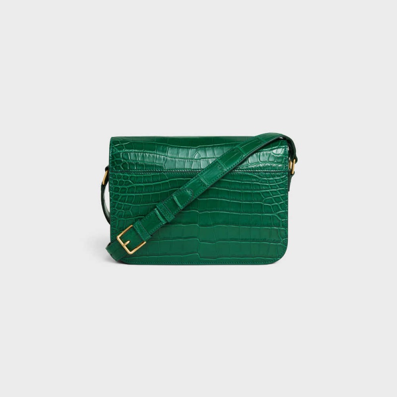 Celine Classique Bag In Niloticus Crocodile Triomphe Yeşil | CL-593190