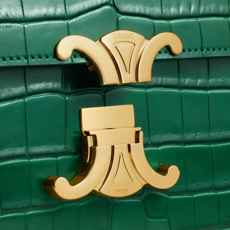 Celine Classique Bag In Niloticus Crocodile Triomphe Yeşil | CL-593190