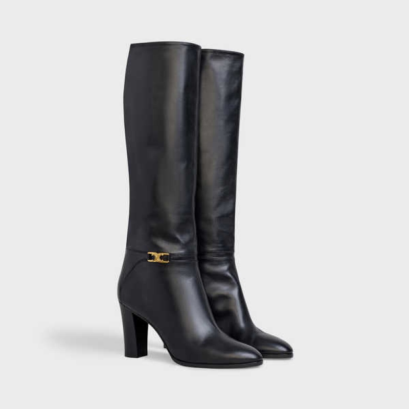 Celine Claude In Calfskin Bot Siyah | CL-592494