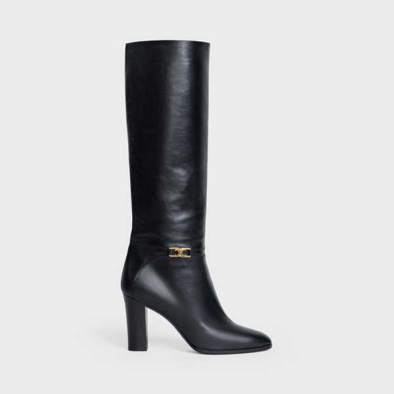 Celine Claude In Calfskin Bot Siyah | CL-592494