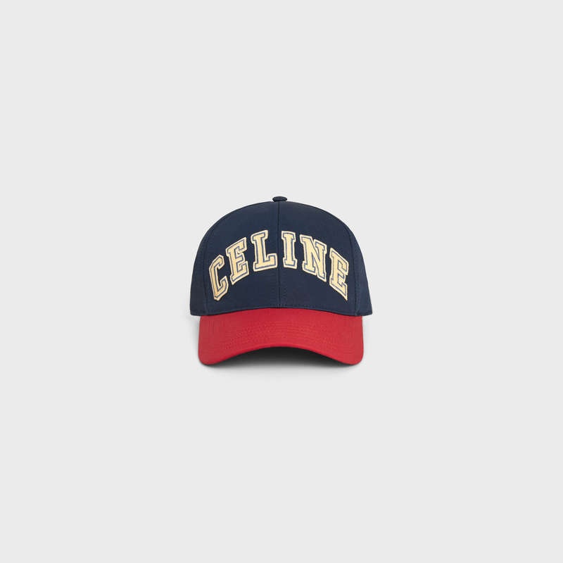 Celine College Baseball In Pamuklu Şapka Lacivert Kırmızı | CL-591702