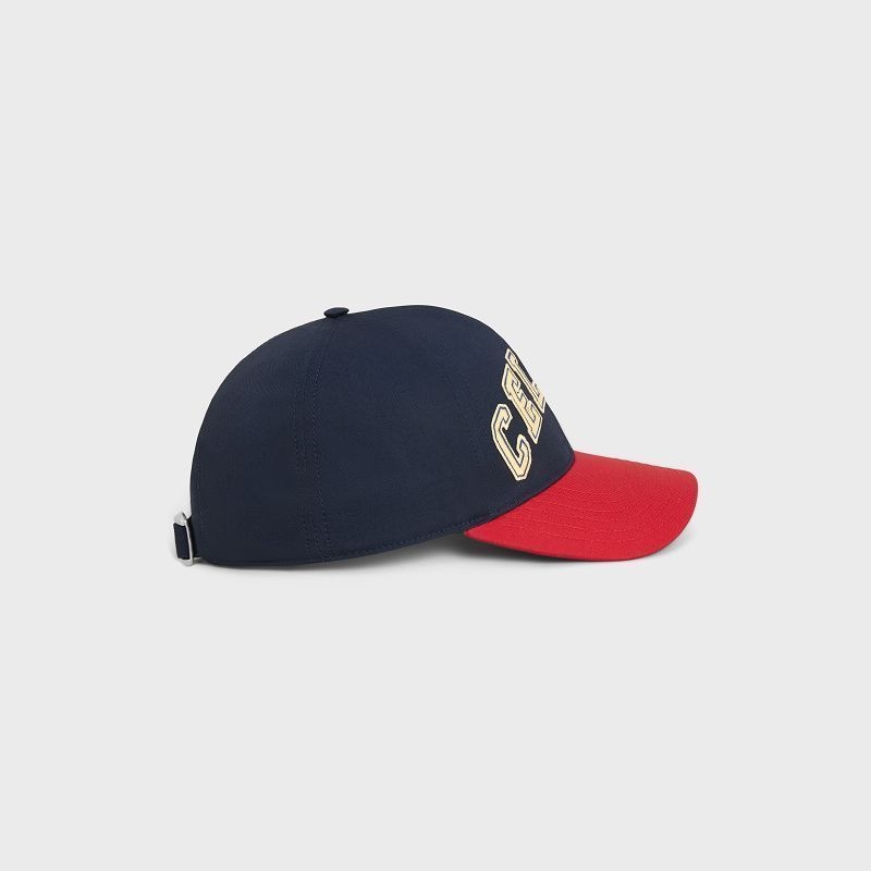 Celine College Baseball In Pamuklu Şapka Lacivert Kırmızı | CL-591702