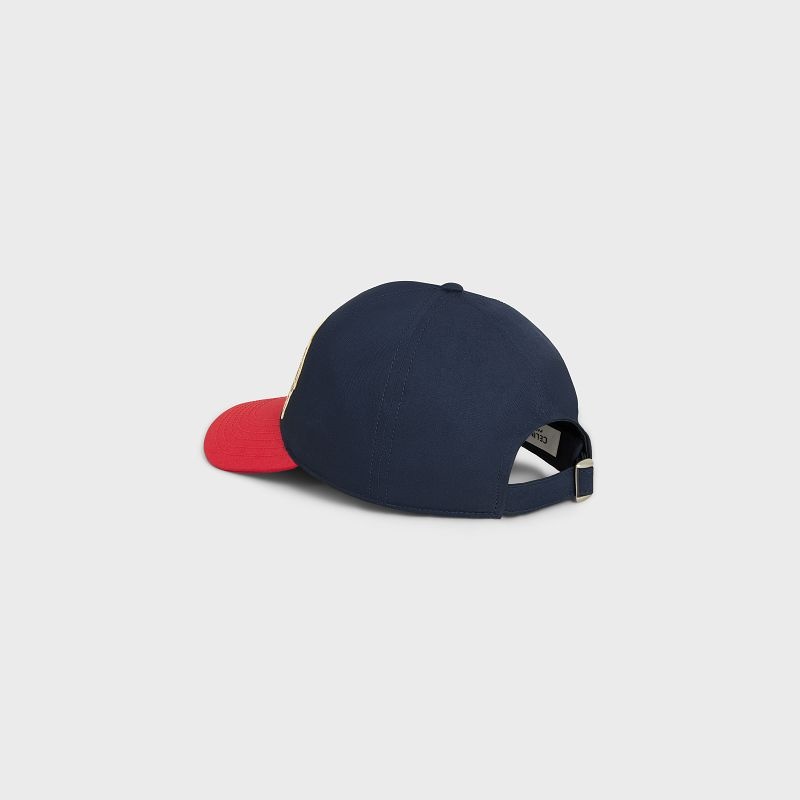 Celine College Baseball In Pamuklu Şapka Lacivert Kırmızı | CL-591702
