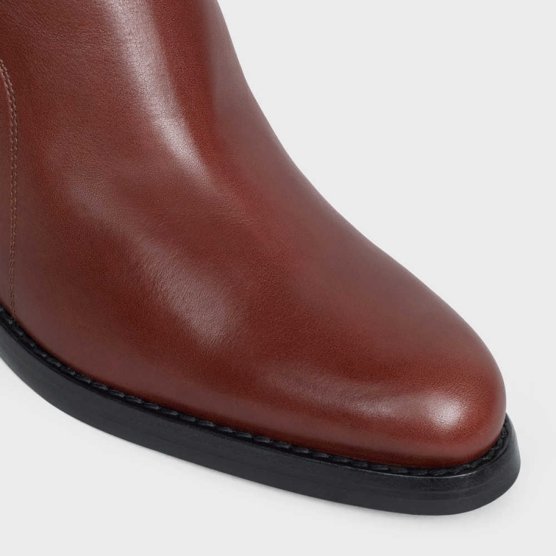 Celine Condé Jodhpur In Calfskin Bot Koyu Kahverengi | CL-592495