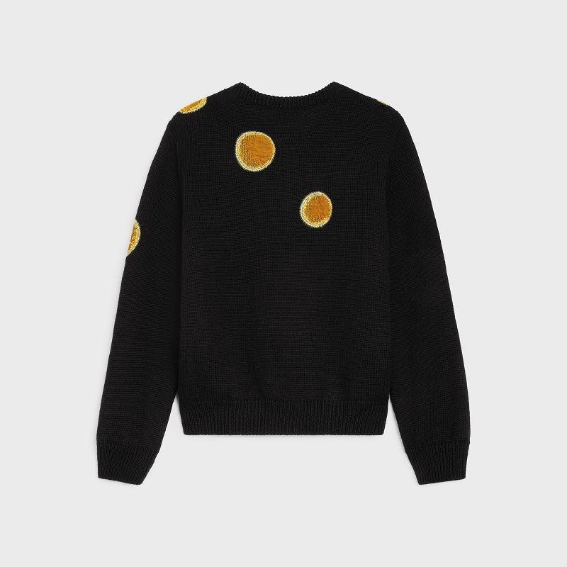 Celine Crew Neck In Velvet Yün Triko Siyah | CL-592089