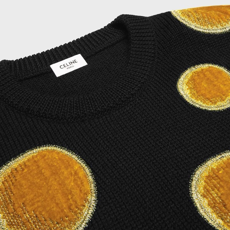 Celine Crew Neck In Velvet Yün Triko Siyah | CL-592089