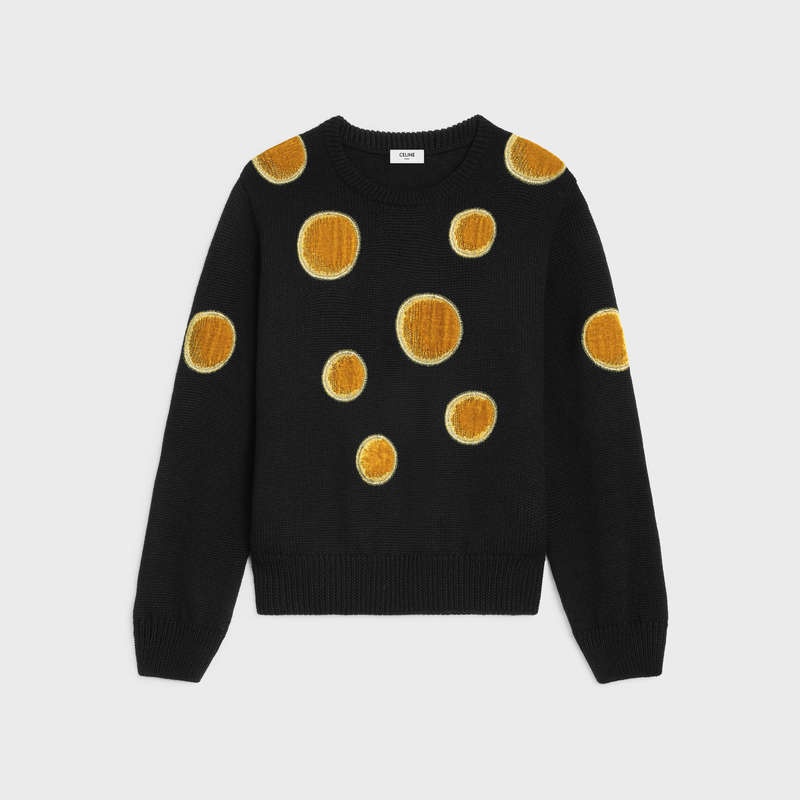 Celine Crew Neck In Velvet Yün Triko Siyah | CL-592089