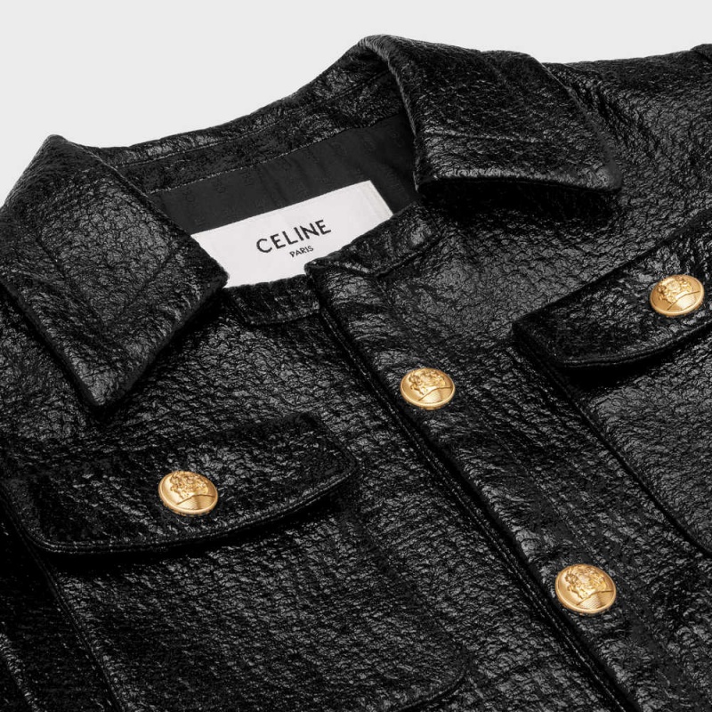 Celine Cropped Chelsea In Lacquered Tweed Mont Siyah | CL-592627