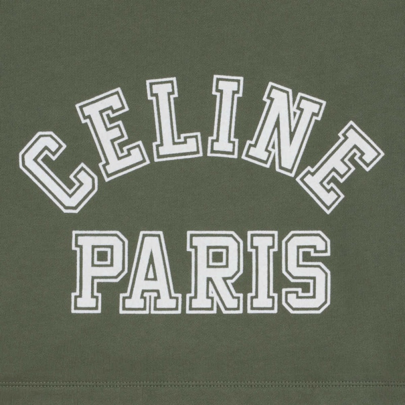 Celine Cropped In Pamuklu Fleece T-shirt Beyaz | CL-592790