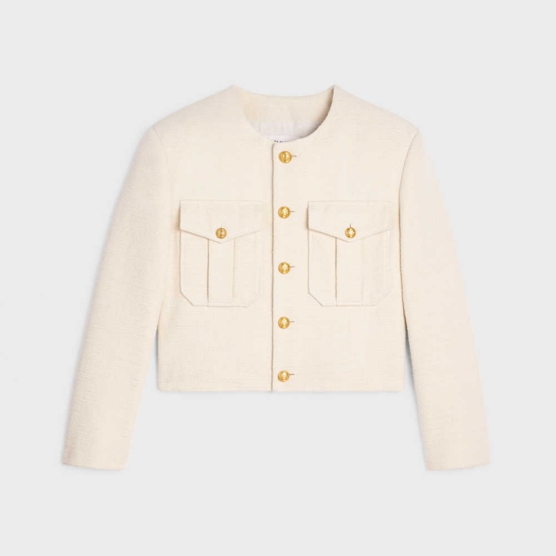Celine Cropped Military In Silk Rush Mont Açık Sarı | CL-592637