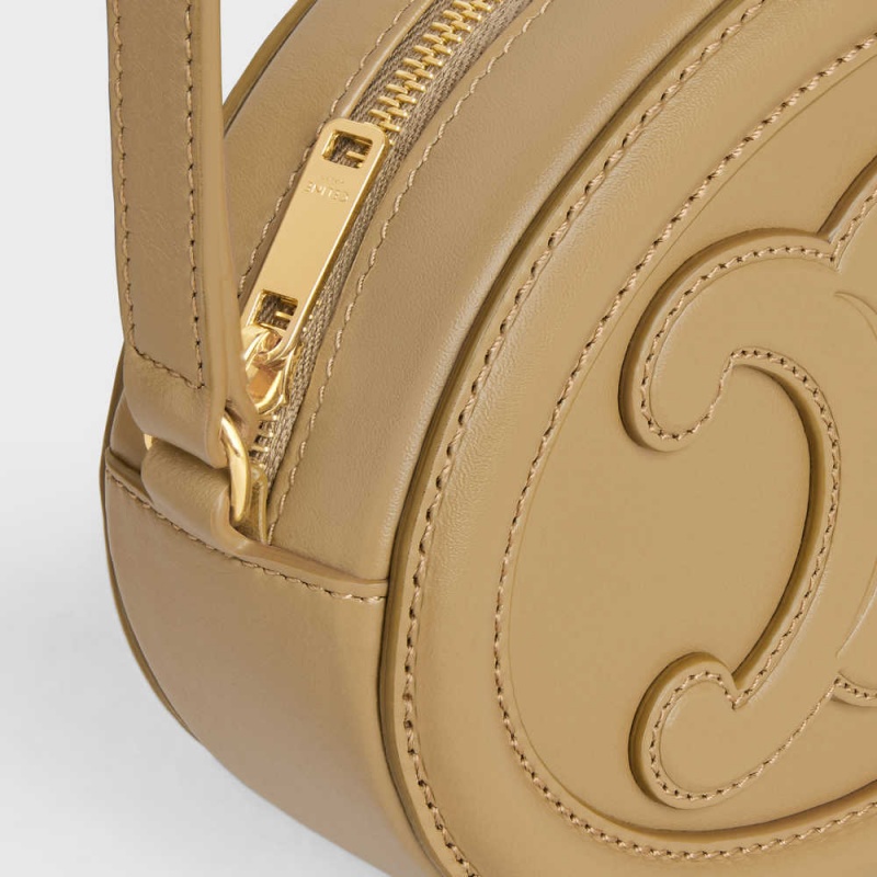Celine Crossbody Oval Purse Cuir Triomphe In Smooth Calfskin Mini Çanta Zeytin Yeşili | CL-593046