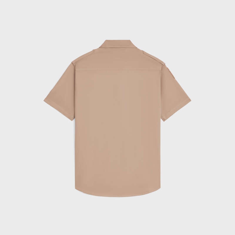 Celine Cırt Cırt In Pamuklu Linen Gömlek Bej Rengi | CL-592152