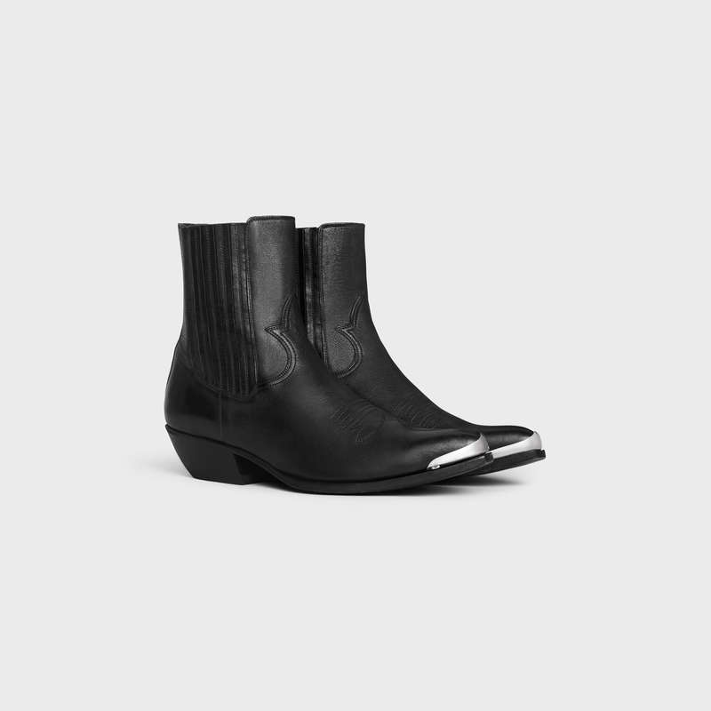 Celine Cruiser Chelsea With Metal Burunlu In Calfskin Bot Siyah | CL-591874