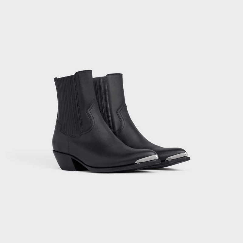 Celine Cruiser Chelsea With Metal Burunlu In Calfskin Bot Siyah | CL-592487