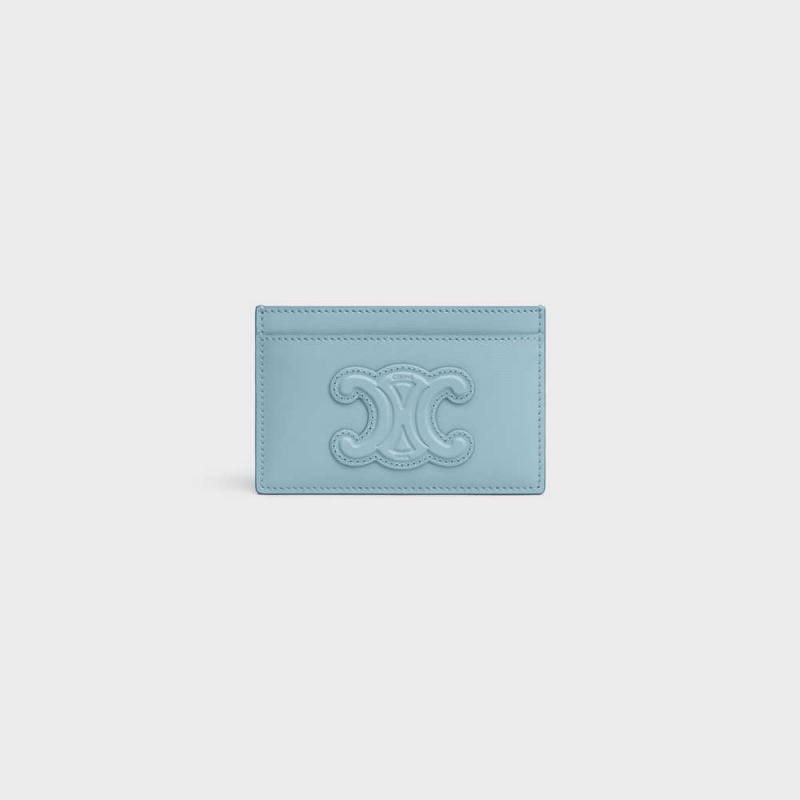 Celine Cuir Triomphe Shiny Calfskin Kartlık Mavi | CL-592956