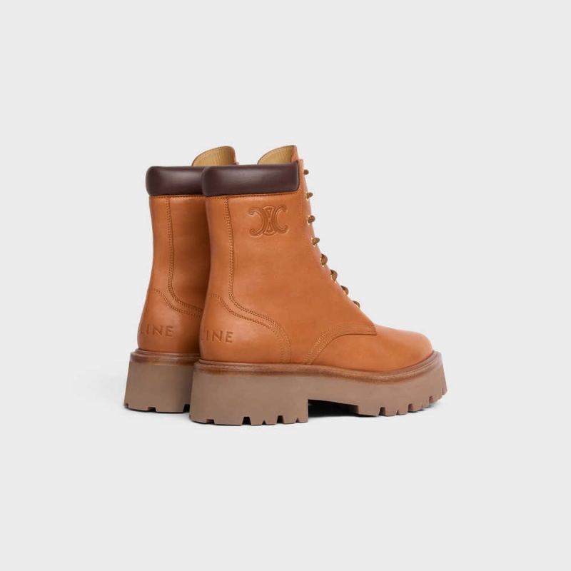 Celine Dantel-up With Triomphe Bulky In Calfskin Bot Kahverengi | CL-592509
