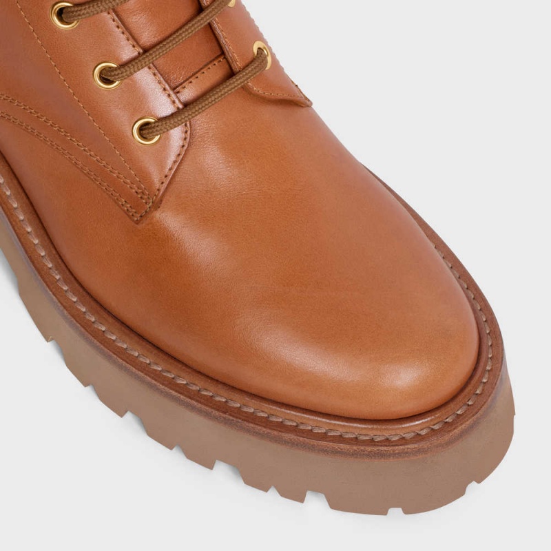 Celine Dantel-up With Triomphe Bulky In Calfskin Bot Kahverengi | CL-592509
