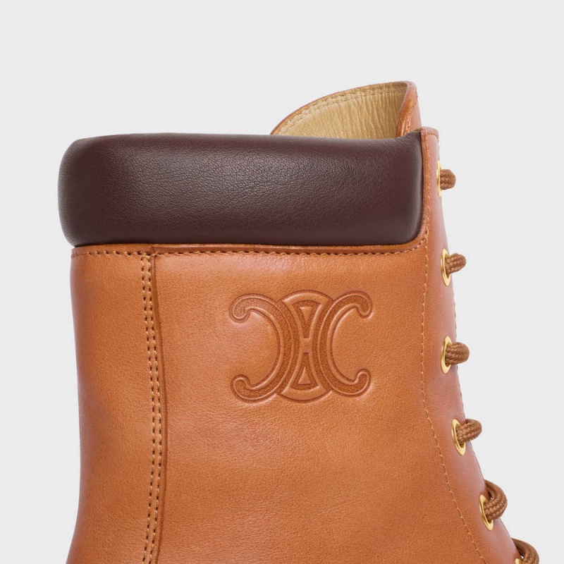 Celine Dantel-up With Triomphe Bulky In Calfskin Bot Kahverengi | CL-592509