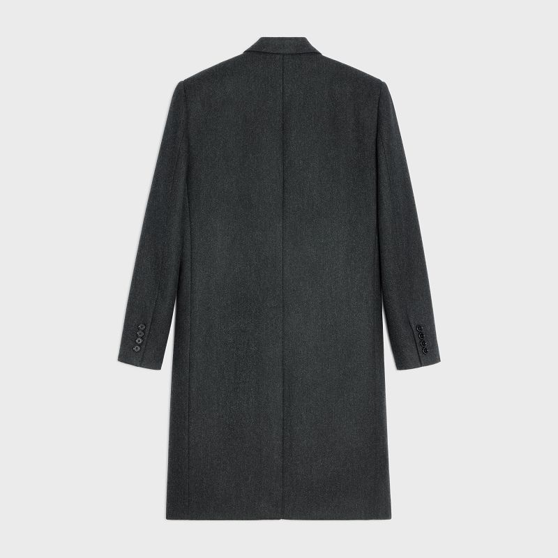 Celine Diagonal Yün Overcoat Kaban Gri | CL-591977