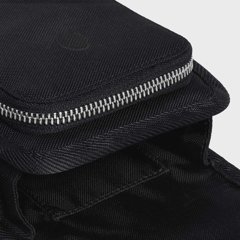 Celine Doğa Yürüyüşü Flap Phone Pouch In Naylon With Celine Print Kese Çanta Siyah | CL-591783