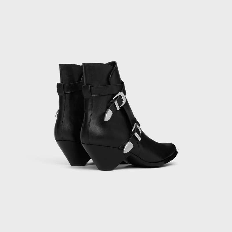 Celine Double Tokalı Zipped Conique In Shiny Calfskin Bot Siyah | CL-591876