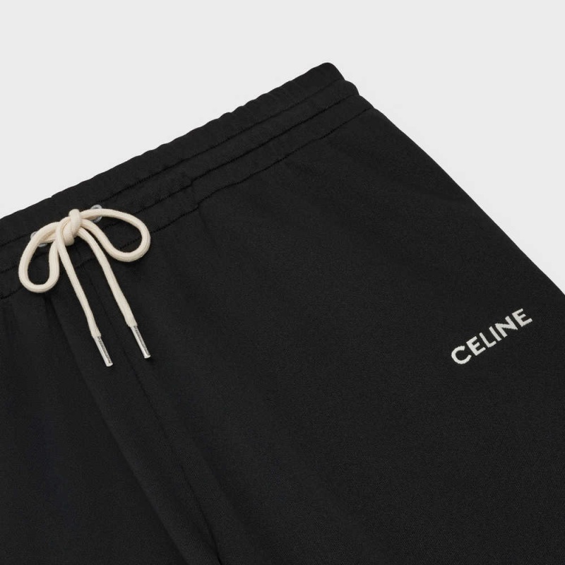 Celine Double-faced Jersey Joggers Şort Siyah Beyaz | CL-592751