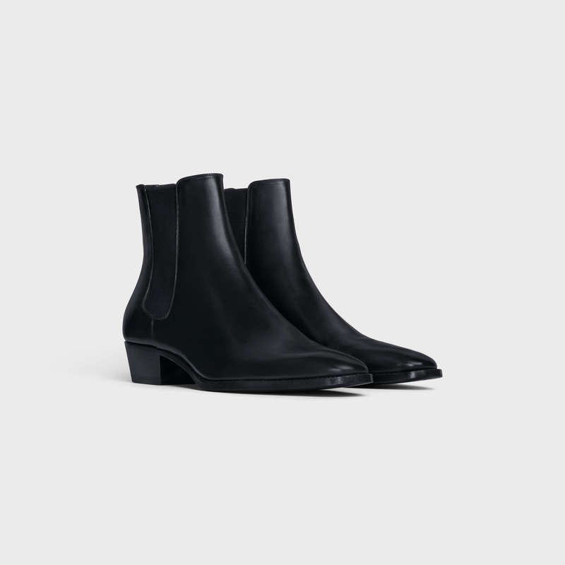 Celine Drugstore Chelsea In Shiny Calfskin Bot Siyah | CL-591869