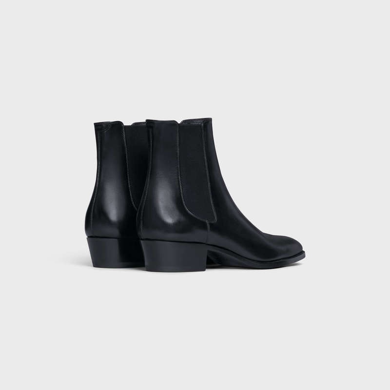 Celine Drugstore Chelsea In Shiny Calfskin Bot Siyah | CL-591869