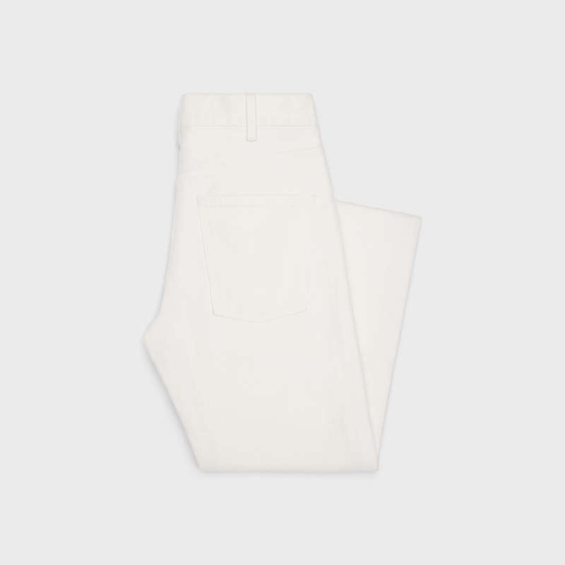 Celine Dylan Flared Jeans In Optic Wash Denim Pantolon Beyaz Açık Mavi | CL-592047