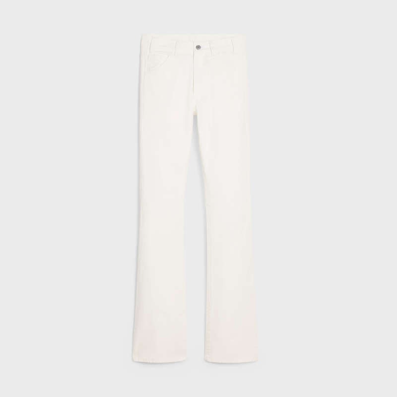 Celine Dylan Flared Jeans In Optic Wash Denim Pantolon Beyaz Açık Mavi | CL-592047