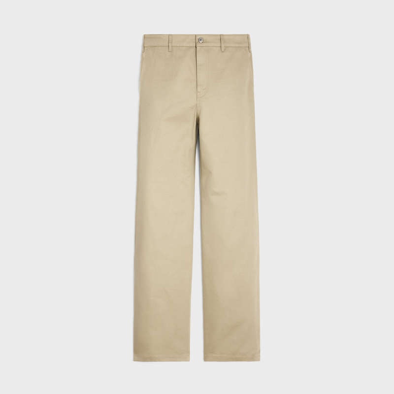 Celine Düz Chinos In Pamuklu Twill Pantolon Açık Mavi | CL-592064