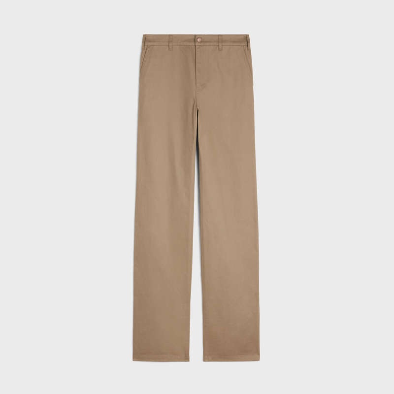 Celine Düz Chinos In Twill Pantolon Açık Mavi | CL-592063