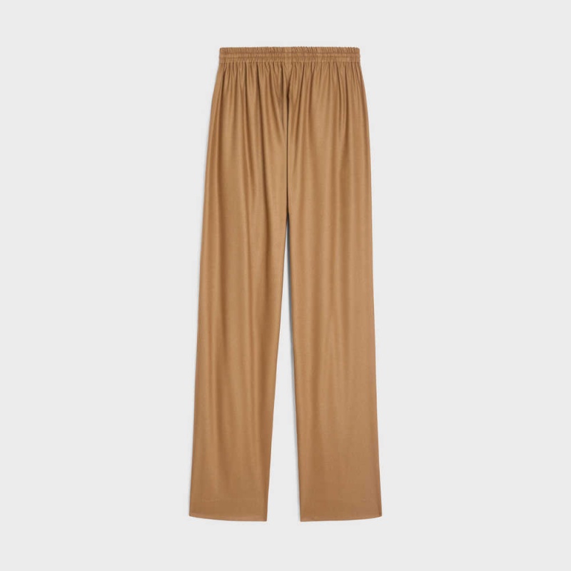 Celine Düz Jogging In Cashmere Flannel Pantolon Kahverengi | CL-592752