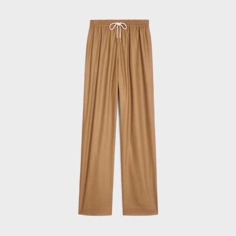 Celine Düz Jogging In Cashmere Flannel Pantolon Kahverengi | CL-592752